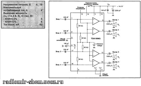 Tda1905 усилитель звука схема